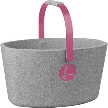 Nákupní košík Milovaný košík šedý s purpurovou - LIEBLINGSKORB Basic silver grey magenta