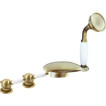 Vodovodní baterie Labe stará mosaz Vodovodní baterie vanová stojánková čtyřotvorová L570.0PSM