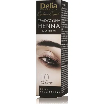 Barva na vlasy Delia, Eyebrow Expert tradičná henna obojstranná 1,0 Čierna 2g