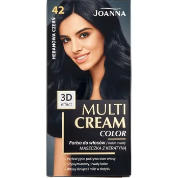 Barva na vlasy Joanna, Multi Cream Farbivo pre vlasy 42 Ebony Black