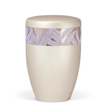 Smuteční dekorace Ekologická urna Zen II - Listy/Bílá