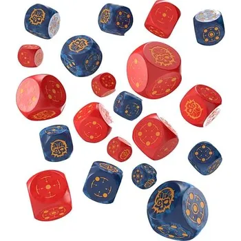 Příslušenství k deskovým hrám Q-workshop Sada šestistěnných kostek - Crosshairs Compact, barva černo-tyrkysová