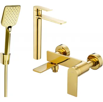 Vodovodní baterie Mexen Zero R62 sada vanová, zlatá - 71113R62-50 Bateriové soupravy