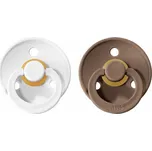 BIBS Colour Dudlíky z Přírodního kaučuku 2ks vel.1 Barva: White / Dark Oak