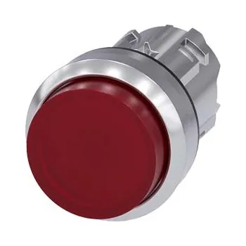 Stykač SIEMENS Tlačítko, osvětlené, 22 mm, kulaté, kov, s vysokým leskem, červené, knoflík stiskací 3SU1051-0BB20-0AA0