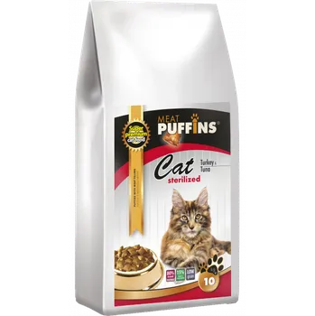 Krmivo pro kočku Puffins Cat Sterilised Turkey & Tuna 10 kg - KM
