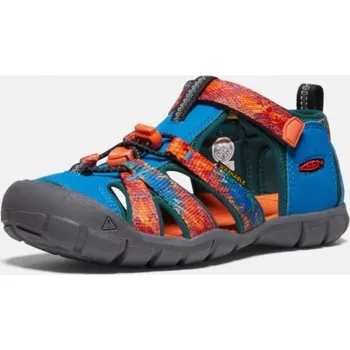 Dívčí obuv Dětské sandály Keen Seacamp CNX – modrooranžové, do vody, uzavřená špička, outdoorové Velikost: 38