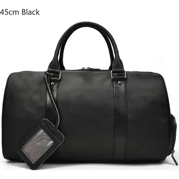 Cestovní taška Velká sportovní taška přírodní kůže NW1013 Barva (Varianta): černá (45cm)