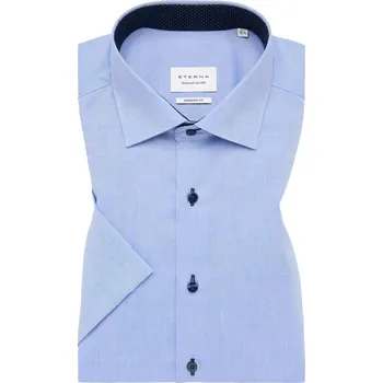 Košile Eterna Modern Fit Uni Pinpoint s krátkým rukávem modrá velikost: 38, délka rukávu: krátký rukáv