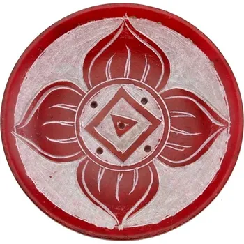 Vonná tyčinka Stojánek na vonné tyčinky kamenný Čakra 8 cm červený