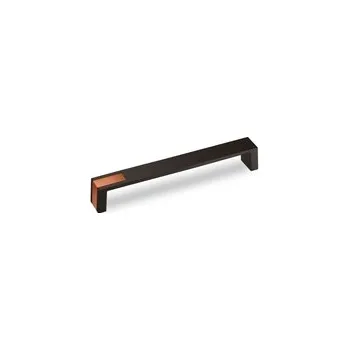 Nábytkové kování Úchytka INTRA BA192 LA204 černá mat / měď kart.