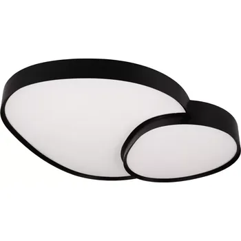 Trio Leuchten 647519232 RISE - LED stmívatelné stropní svítidlo v černé barvě, dálkový ovladač, LED 45W, 2700-6500K, 77 x 63cm (Stropní nepravidelné LED svítidlo, stmívatelné ovladačem)