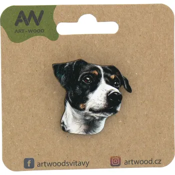 Brož art-wood.cz Dřevěná brož - Jack Russell teriér