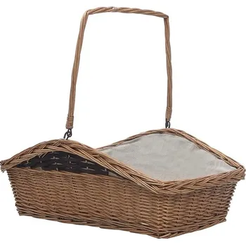 SHUMEE Koš na dřevo s uchem 61,5 × 46,5 × 58 cm hnědý vrba
