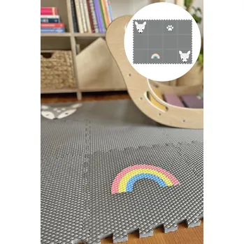 Minideckfloor podlaha 12 dílů - koloušci, duha a tlapka 24-12-05