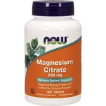 NOW Magnesium Citrate (hořčík citrát), 200 mg, 100 tablet Doplněk stravy
