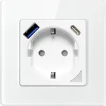 Avatto chytrá zásuvka 10A s USB-A a USB-C nabíječkou, WiFi, Tuya, měření spotřeby, bílá N-WOT10-USB-W