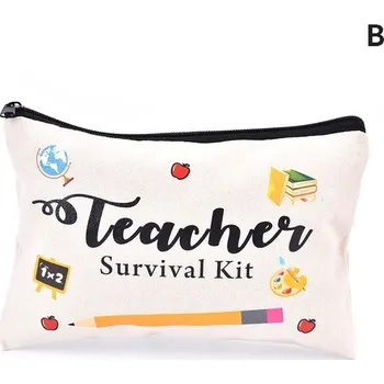 Kosmetická taška Stylová kosmetická taška z plátna pro cestování | Praktická plátěná taštička na zip - B