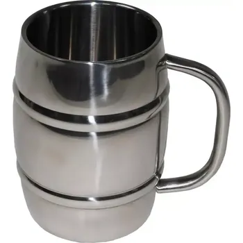 Sklenice Pivní krýgl LITR nerez (Nerezový pivní tuplák s dvojitou stěnou, zabraňující rychlému ochlazení nápoje.)