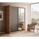 Šatní skříň s posuvnými dveřmi Delia - 160 cm Barva: dub Artisan/Černá