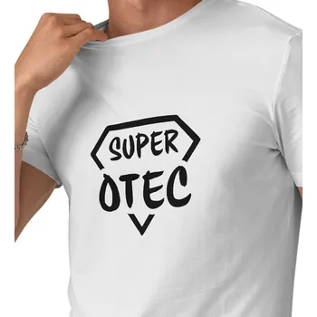 Pánské tričko Pánské bílé triko Super otec 4XL