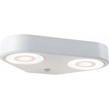 Venkovní osvětlení PAULMANN LED venkovní nástěnné svítidlo Silma pohybové čidlo dva světelné zdroje IP44 280x176mm 3000K 2x5,5 / 2x0,7W 230V bílá hliník