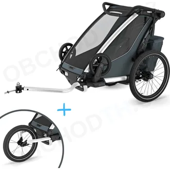 vozík za kolo Thule Chariot Cross 2 G3 Single Dark Slate + bike set + kočárkový set + běžecký set