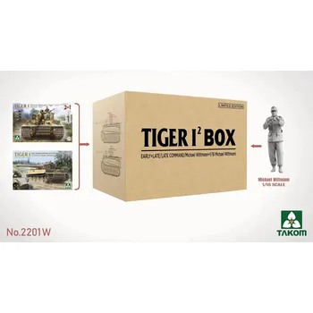 Plastikový model Takom 1/35 TIGER I BIG BOX 2 kits & 1:16 M. Wittmann figure