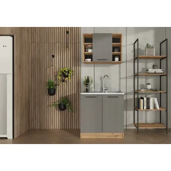 Kuchyňská linka Max-i Kuchyňská linka BRUZ 80 cm dub artisan / šedá