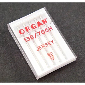 Jehly do šicích strojů Organ Jersey - 5 ks - velikost 80/12