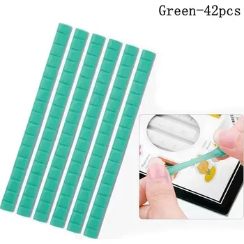 Gelové tipy na nehty s lepicí hlinkou, opakovaně použitelné - 42KS Zelená