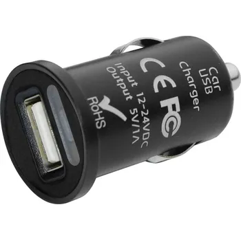 Eufab Mini USB zástrčka Proudová zatížitelnost (max.)=1 A Vhodný pro Univerzální 12 V na 5 V, 24 V na 5 V