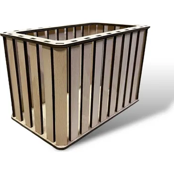 JarisWood Konstrukce pro vyplétaný košík - obdélník - 12 cm x 20 cm x 12 cm Povrchová úprava: Bez povrchové úpravy