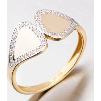 Šperk Dámský prsten žluté zlato 585 zirkon 111P-118189 velikost 58