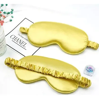 Pleťová maska Spací maska na oči z imitovaného hedvábí - Žlutá