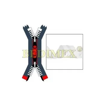 Zip zip dělitelný W5-(No5)-110 cm-s dvěma jezdci-bílý celé balení