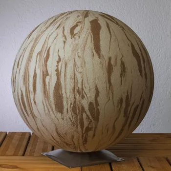 Venkovní osvětlení Epstein Epstein koule Sahara 30 cm s nerezovým podstavcem, venkovní světelný objekt z přírodního pískovce, E27