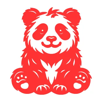 Samolepící dekorace Panda 013 pravá spokojená (02 - světle červená) SAMOLEPKA NA AUTO, NÁLEPKA, FÓLIE, POLEP, TUNING, VLASTNÍ TEXT, TISK, AUTOSAMOLEPKY.cz, POLEPY, OBRÁZEK, LOGO, 3D STICKERS