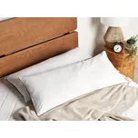 Polštář bílý bavlněný japara 40 x 80 cm polyesterová výplň vysokoprofilový saténový lem měkký Beliani