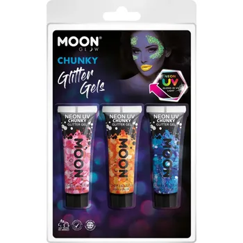 Sada velkých UV třpytek na obličej a tělo