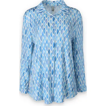 Dámská košile Košile dl. rukáv vzor 056 Itálie barva: modrá světlá, velikost: Lady-nadměrná