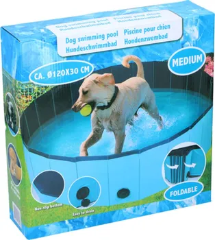 bazén pro psa Pet Comfort skládací bazén pro psy s protiskluzovým dnem 120 x 30 cm světle modrý/tmavě modrý