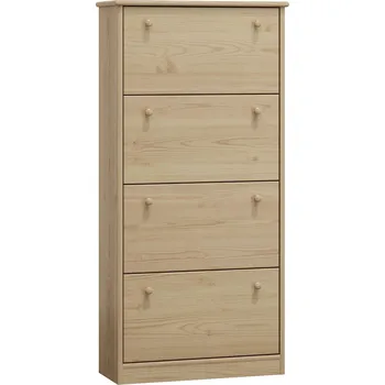 Botník Max-i Dřevěný výklopný botník CLASSIC SNB-79 masiv borovice Zvolte barvu:: surové dřevo