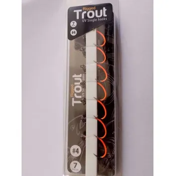 Rybářský háček Přívlačové háčky Westin Rigged Trout - Single Hooks UV Orange - #4; 7 ks