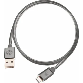 Datový kabel SilverStone USB-A - USB-C USB kabel 1 m šedý (52028)