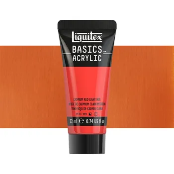 Vodová barva Akrylová barva Liquitex Basics - Cadmium Red Light Hue Balení: 22 ml