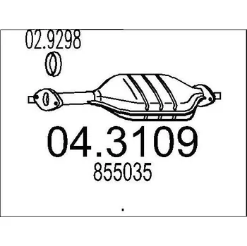 Katalyzátor Katalyzátor MTS 04.3109