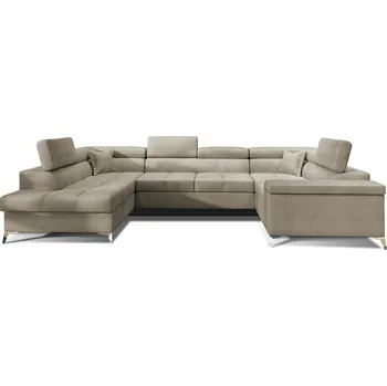 Sedací souprava Rozkládací rohová sedačka DENIRA U světle hnědá