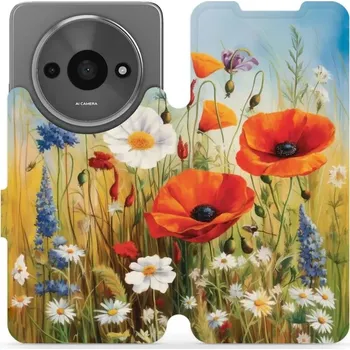 Pouzdro na mobilní telefon Flipové pouzdro Mobiwear - Xiaomi Redmi A3 - VP43S Letní louka (Knížkové flip pouzdro, obal, kryt na mobil Xiaomi Redmi A3 - VP43S Letní louka, materiál Umělá kůže + TPU - ochrana 360°, stojánek, silikonová vanička, magnetické zavírání)