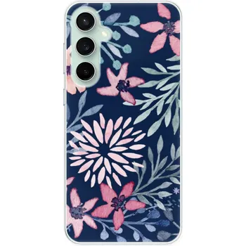 Pouzdro na mobilní telefon Silikonové pouzdro iSaprio - Samsung Galaxy S23 FE - Leaves on Blue (Odolný silikonový kryt, obal, pouzdro iSaprio - Samsung Galaxy S23 FE - Leaves on Blue - skvělá ochrana a pružnost, stylový UV potisk, lehkost, tiskne se v České republice)